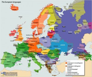 Mapa llingües minorizaes europa